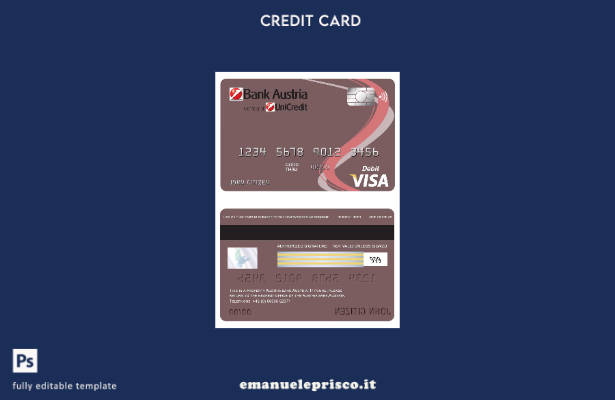 modello di carta visto Austria Bank Austria stile verificato